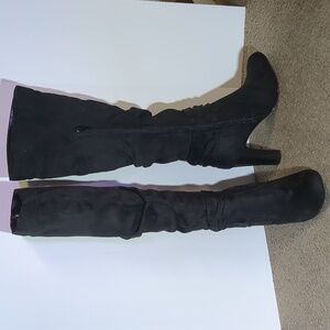 Diba Black Suede-like Heeled Boots